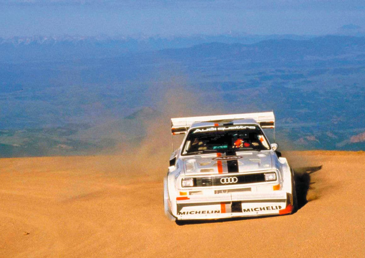 L'Audi Sport quattro S1 E2 Pikes Peak durante la cronoscalata del 1987. Credit: audi-mediacenter.com