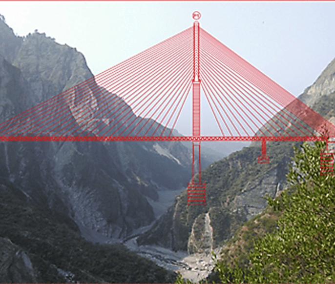 Rendering dell’esecutivo dell’Anji Khad Bridge. Credits: HCC India