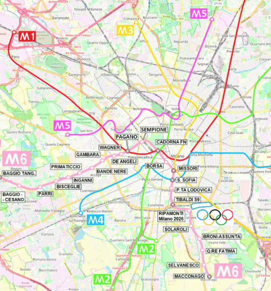 Possibile sviluppo della linea M4. Credits: Milanosud