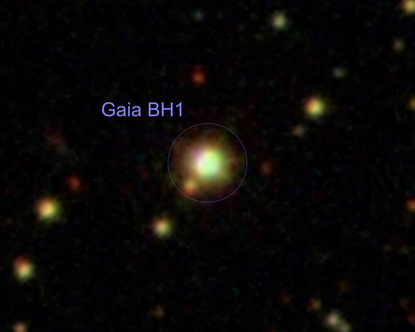 Elaborazione del sistema binario di Gaia BH1, realizzata da BFC Space.