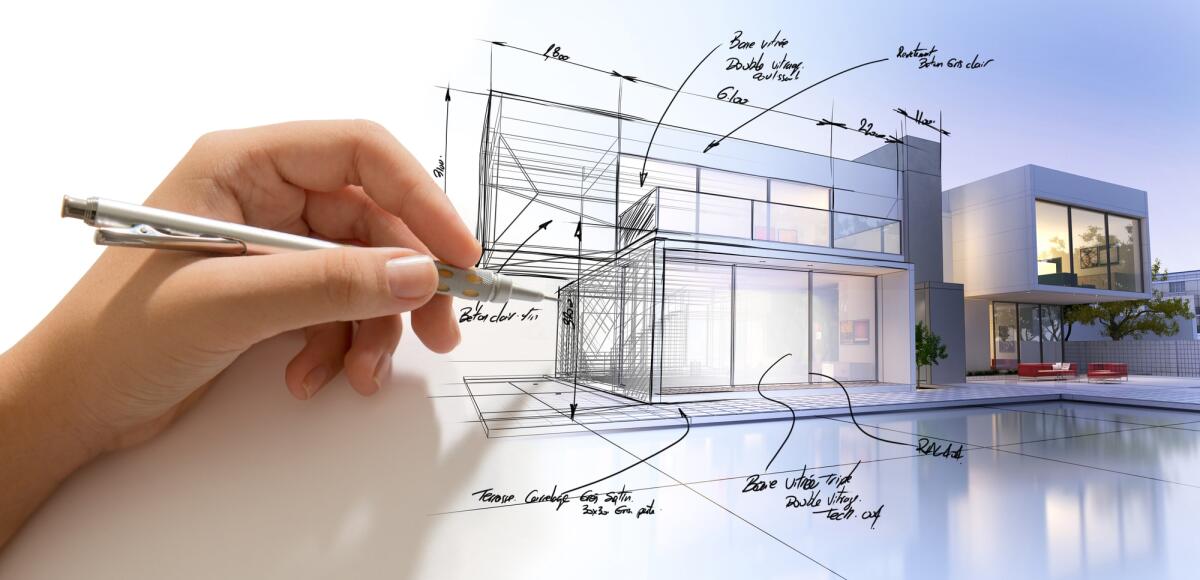 I migliori studi di architettura in Italia - Hand drafting a design villa and the building becoming real