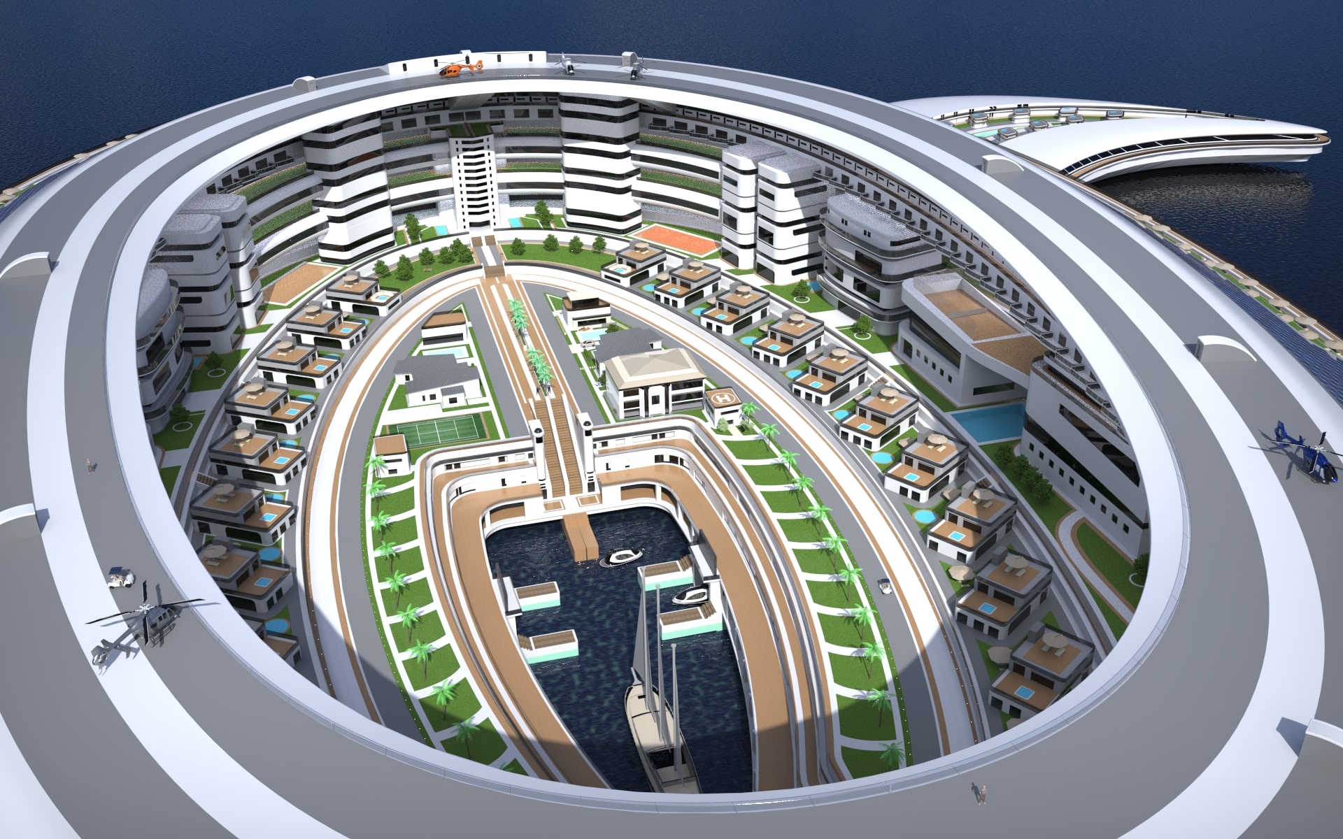 La struttura ospita a bordo 60 mila persone (photo: Lazzarini design studio)