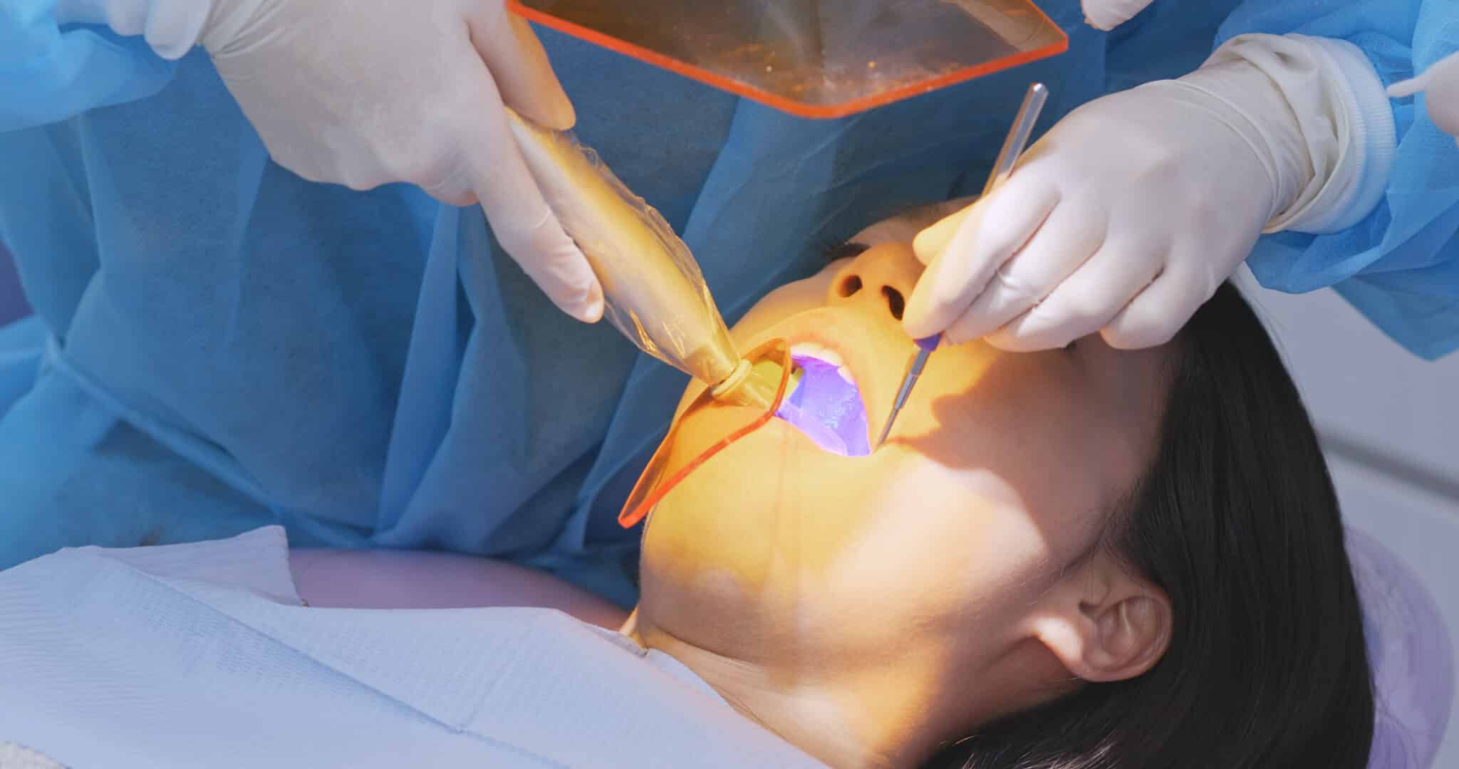 Woman having a dental treatment