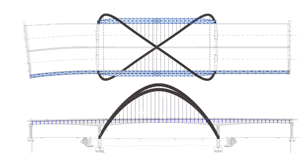 Modello BIM dell’Infinity Bridge di Dubai. Credits: Maeg
