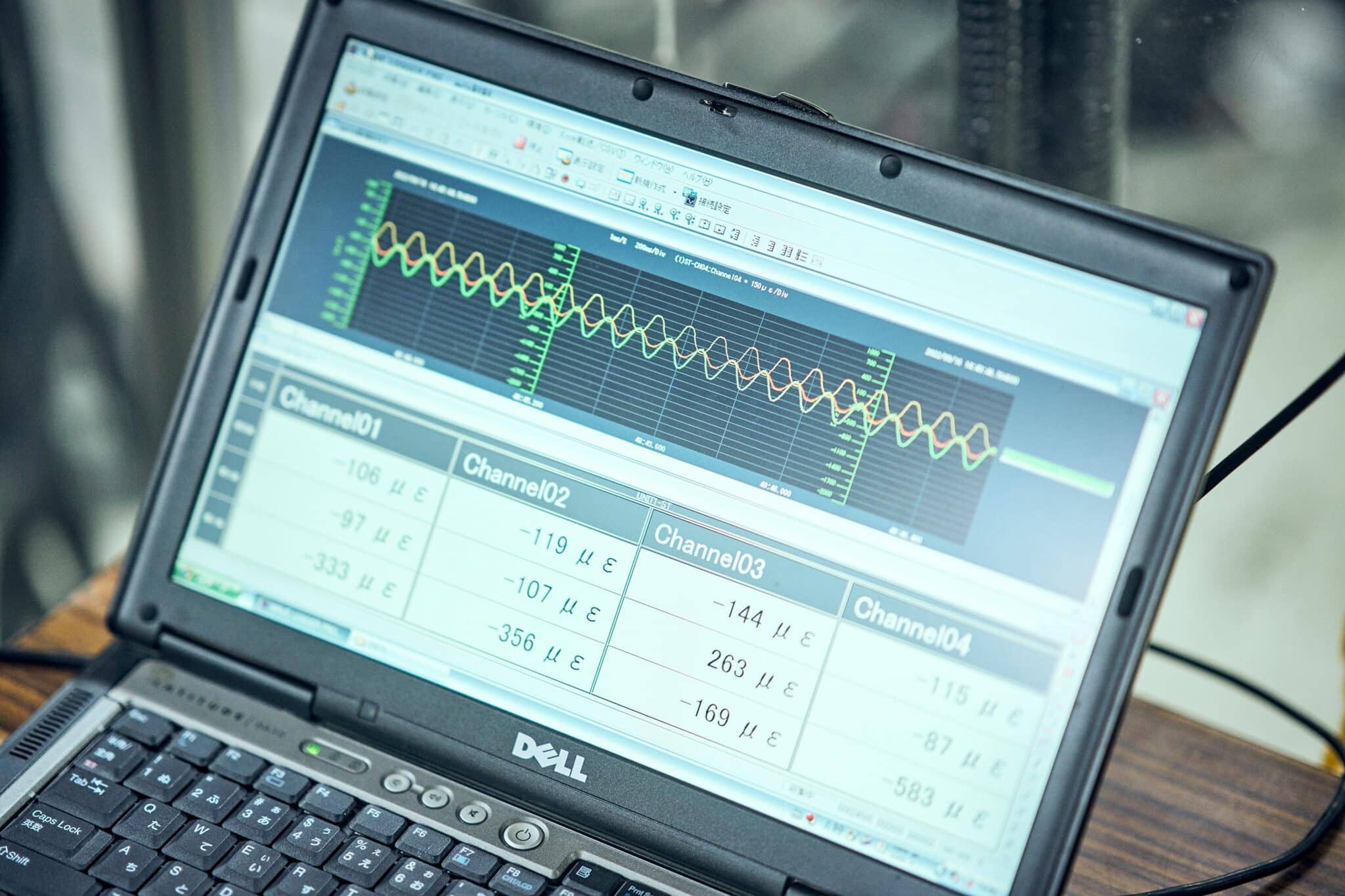 I dati registrati vengono mostrati su un computer