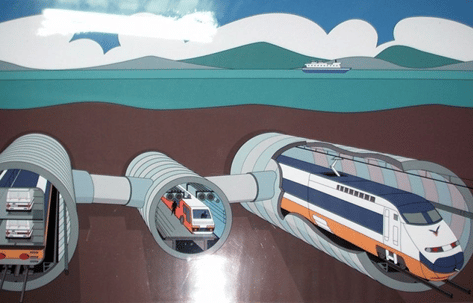 Progetto del tunnel sullo Stretto di Gibilterra. Credits: Geodata