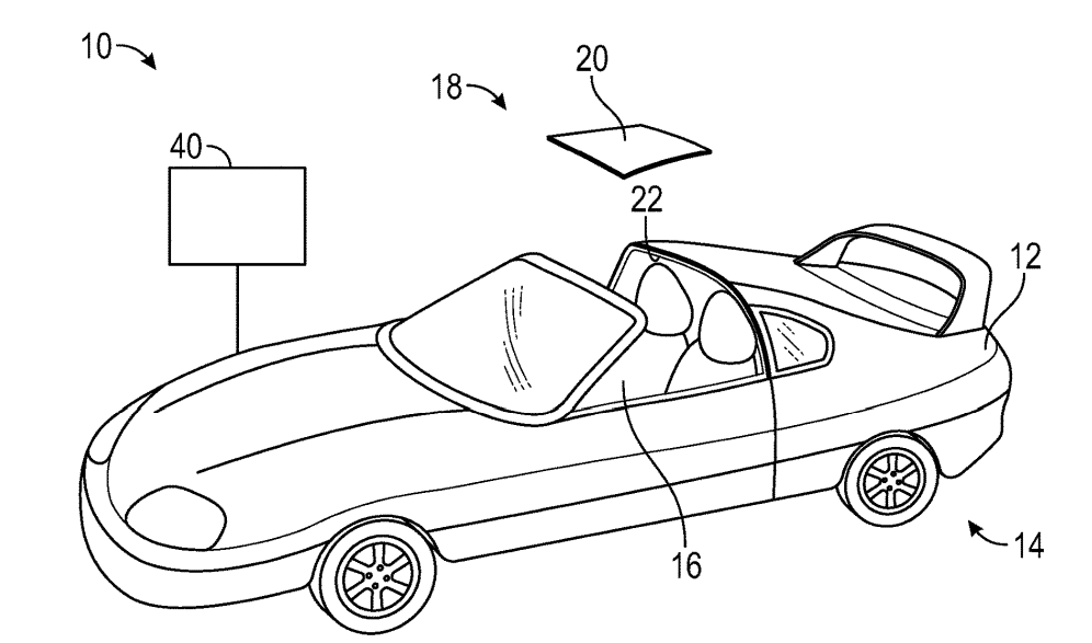 Lo schema nel brevetto mostra come auto una Toyota Supra