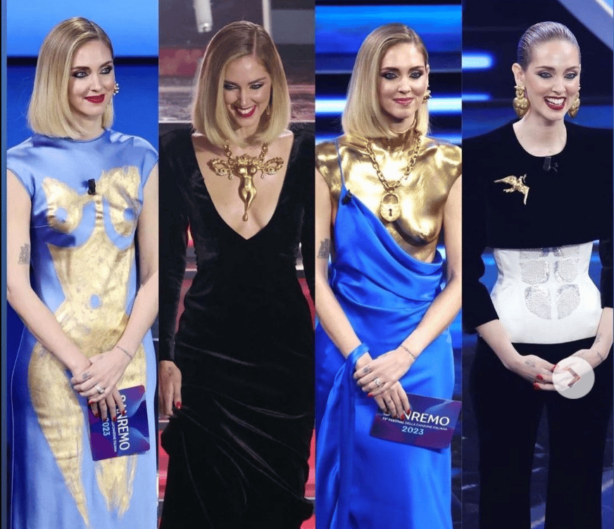 Chiara Ferragni a Sanremo 2023. Credits: Profilo Instagram Chiara Ferragni