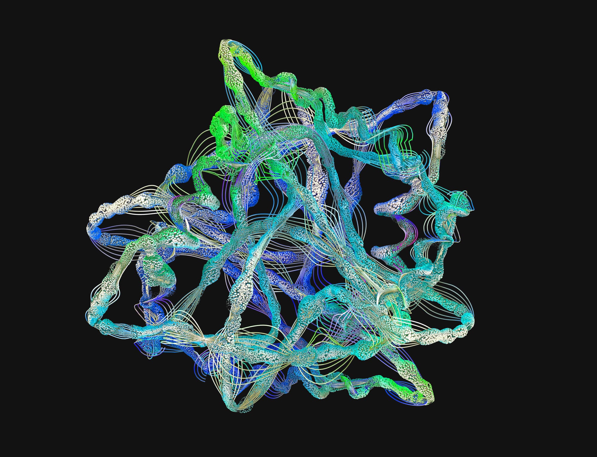 Illustrazione 3D di una proteina.