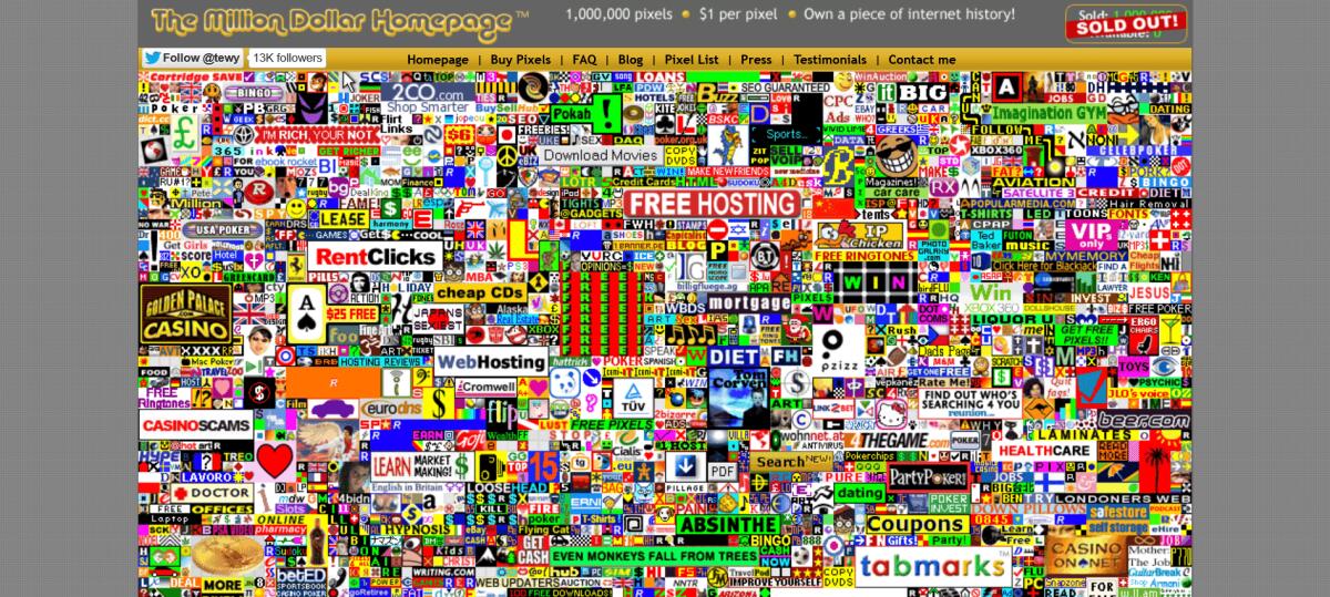 The Million Dollar Homepage: un pezzo di storia di Internet - 