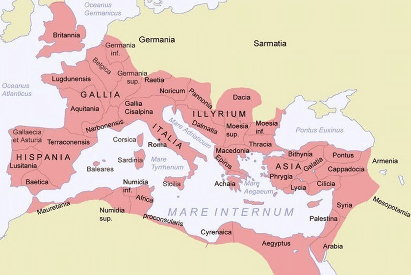 Massima espansione dell’Impero romano. Credits: Scopriroma