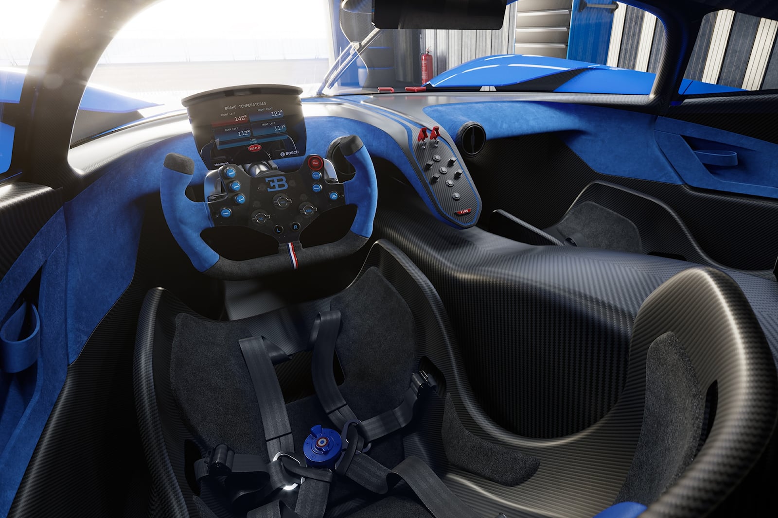 Gli interni della Bugatti Bolide