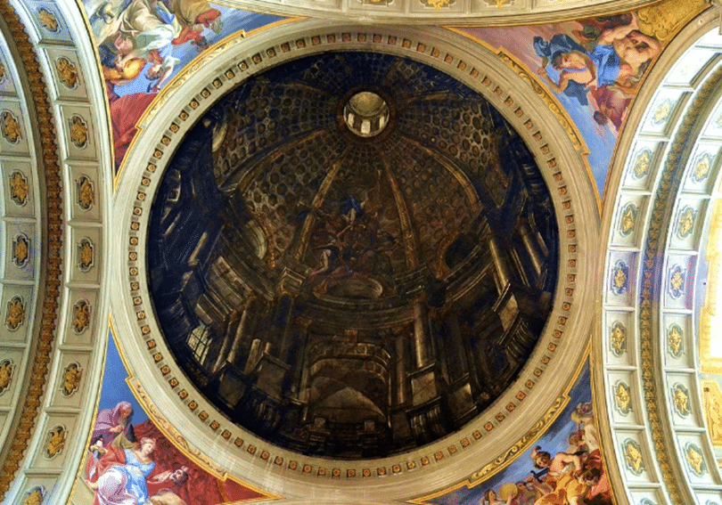 Trompe-l'œil della cupola della chiesa di Sant’Ignazio di Loyola