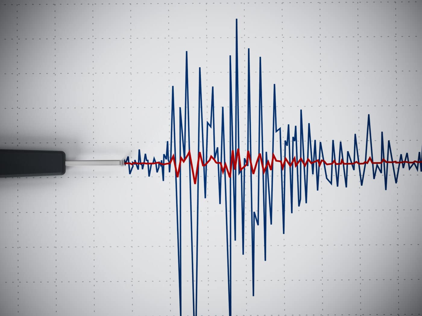 Seismic activity graph showing an earthquake.