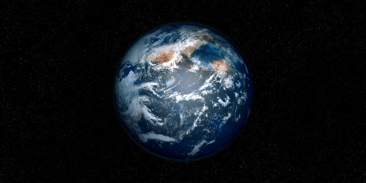 La missione TESS ha scoperto una "nuova Terra" super leggera - Extremely detailed and realistic 3D illustration of an Earth like Exoplanet. Shot from space. Elements of this image are furnished by Nasa.