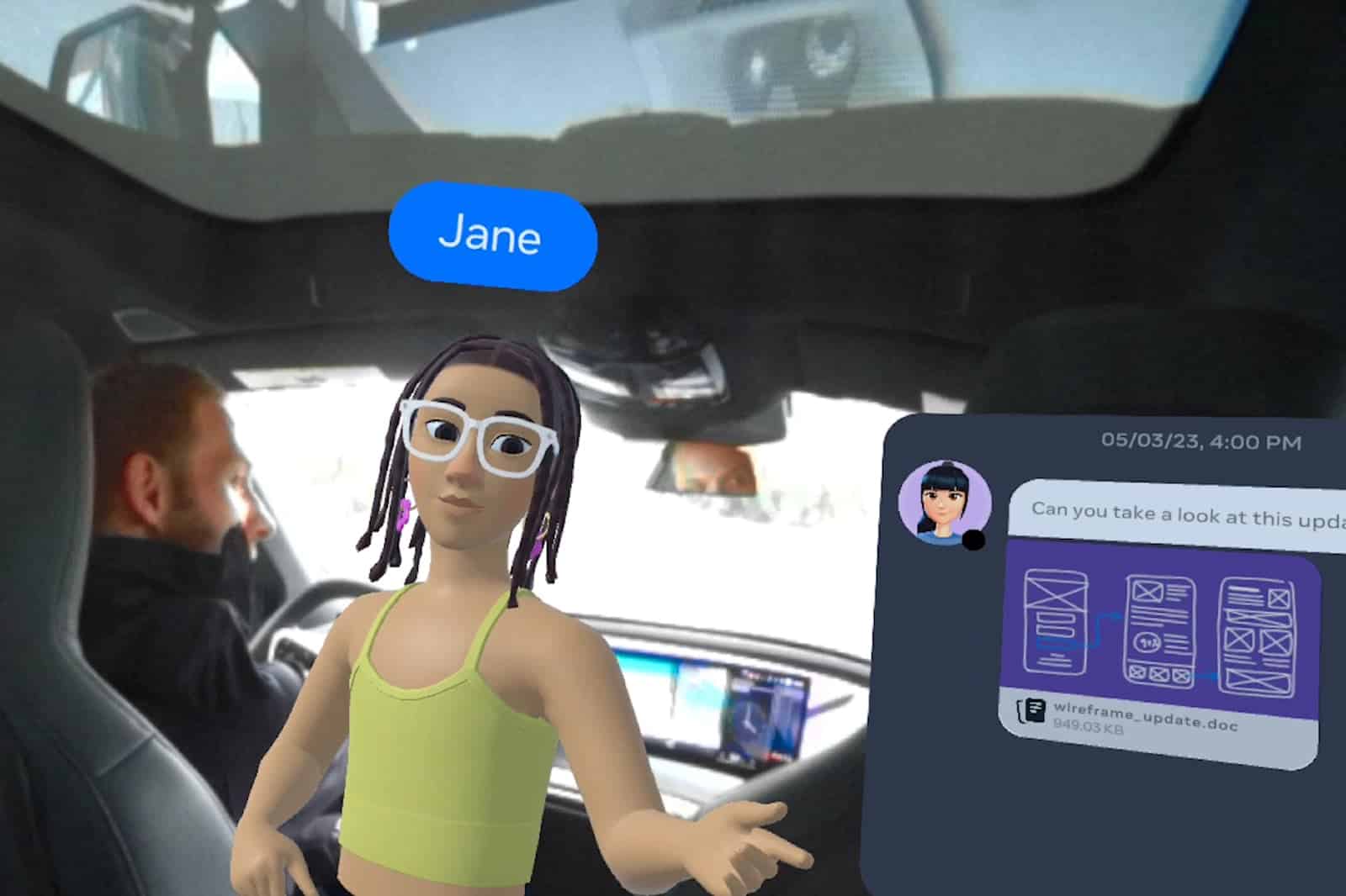 Realtà virtuale a bordo della vettura