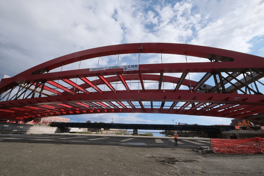 Prospetto longitudinale del Ponte del Papa. (Credits: La Repubblica Genova)