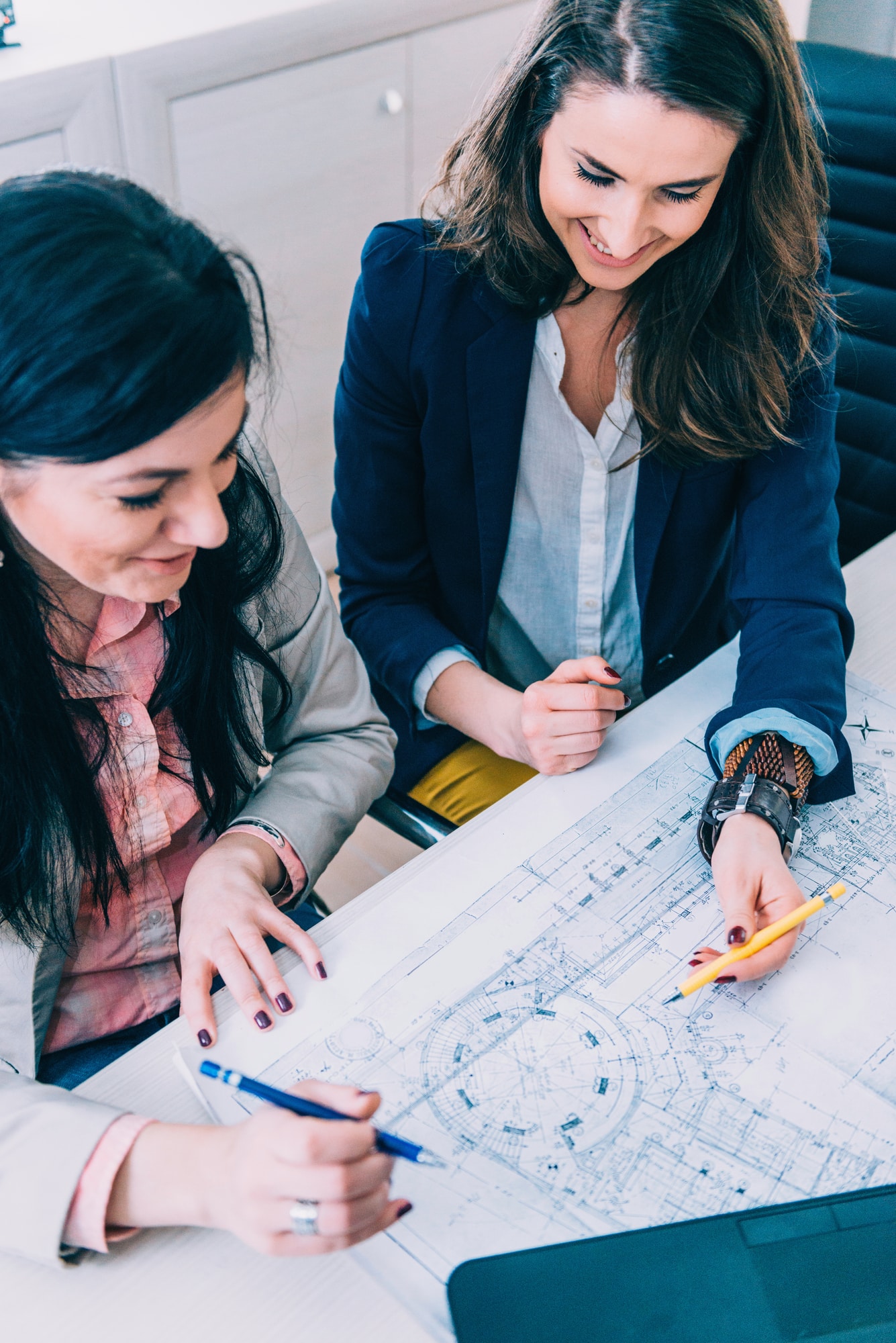 Female architect on meeting