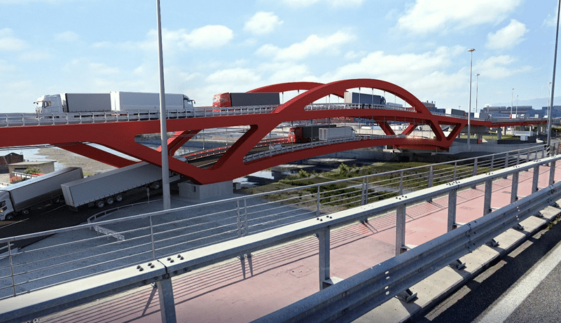 Rendering del Ponte del Papa in esercizio. (Credits: Ports of Genoa)