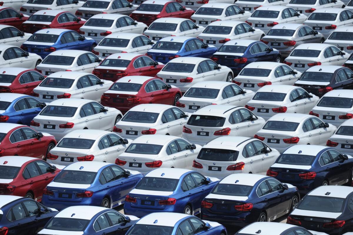 Auto cinesi pronte a conquistare il mercato italiano - Vehicles to be shipped to abroad are lined up on the quay of a port in Dalian city, northeast China's Liaoning province, 12 August 2018.

China's auto export increased 29.39% on year-on-year basis in the first six months of 2018. *** Local Caption **