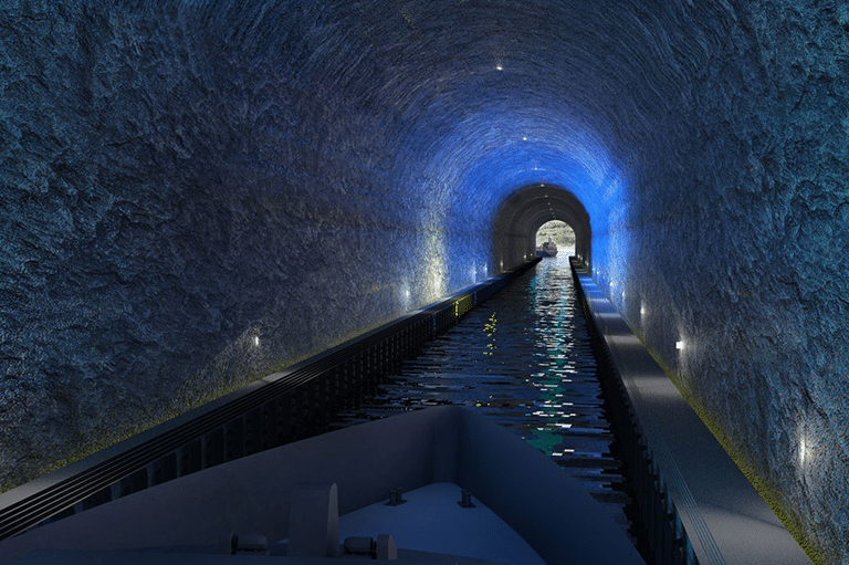 Render dell’interno dello Stad Ship Tunnel. (Credits: skiptunnel.no)