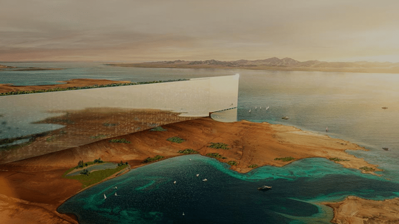 Render del progetto di The Line. (Credits: NEOM)