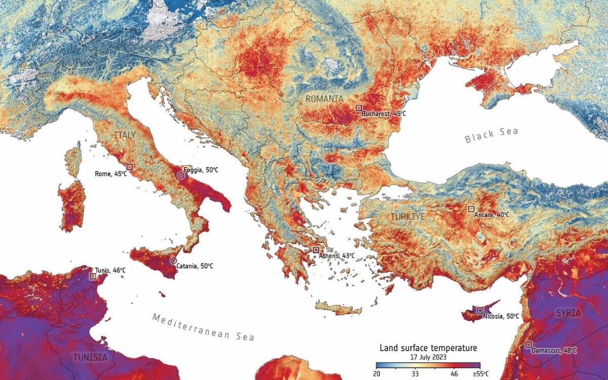 Temperature da record viste dai satelliti Copernicus - 