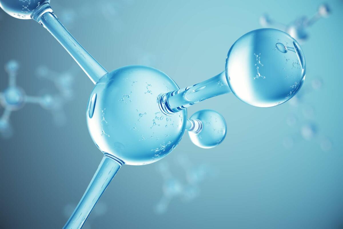 Oganesson: qual è l’ultimo elemento chimico scoperto - 3D illustration molecules. Atoms bacgkround. Medical background for banner or flyer. Molecular structure at the atomic level
