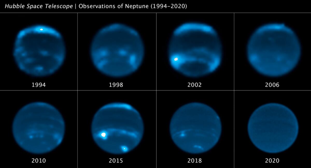 Le nuvole di Nettuno sono quasi completamente scomparse - Credits: NASA