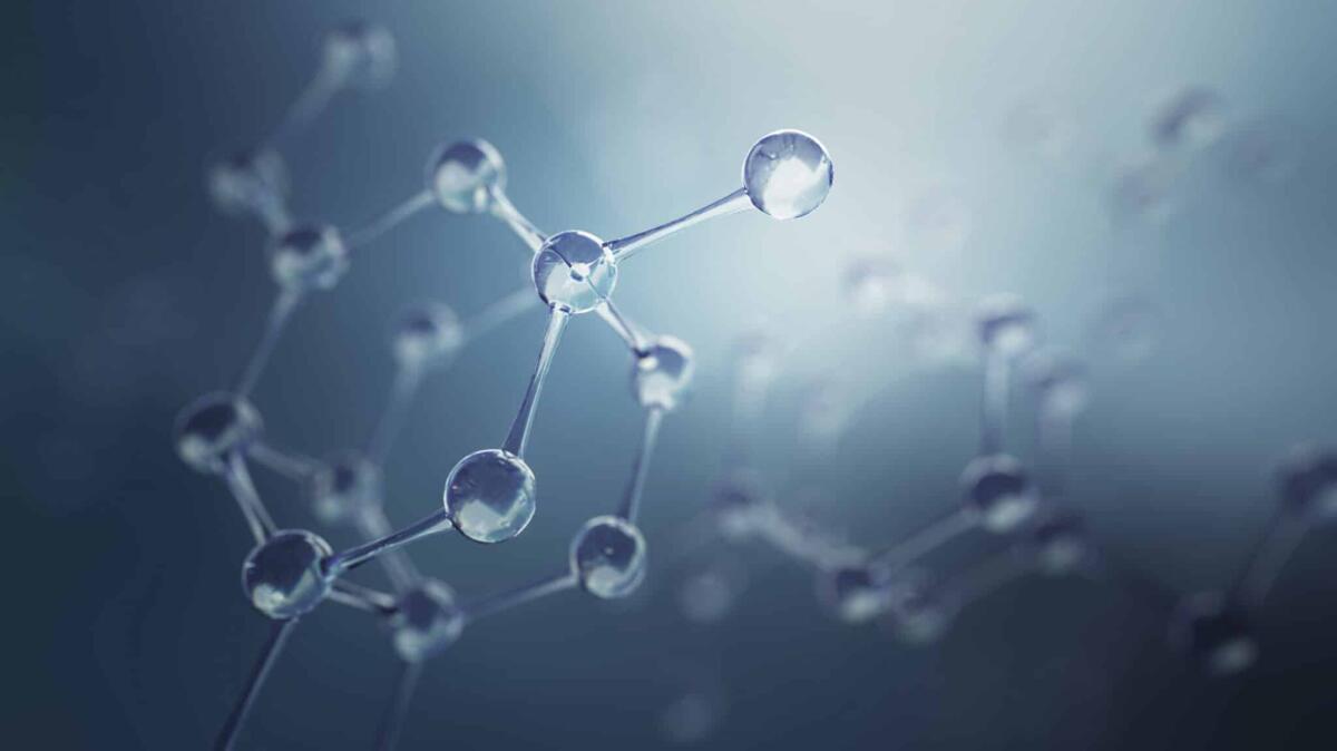 Ossigeno-28: cos'è la nuova forma di ossigeno rilevata - 3d illustration of molecule model. Science background with molecules and atoms