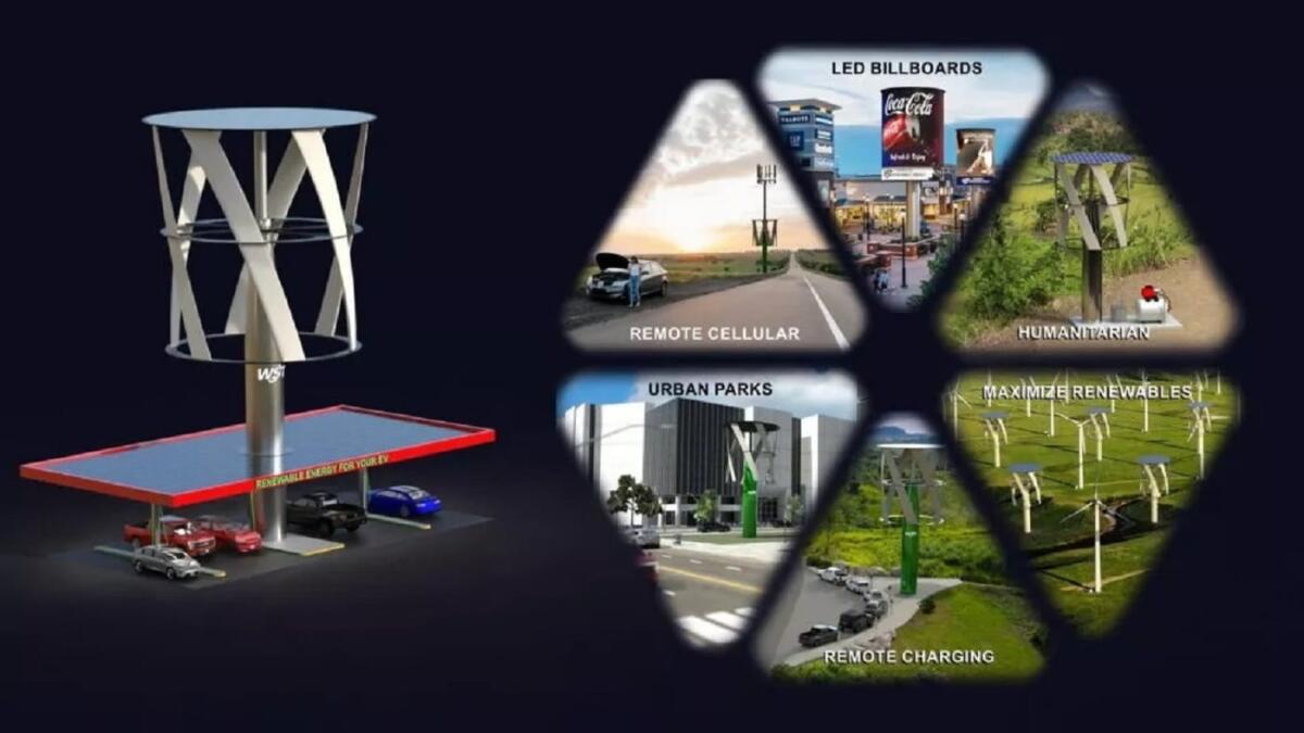 Auto elettriche: torri ad energia solare ed eolica debuttano a Detroit - 