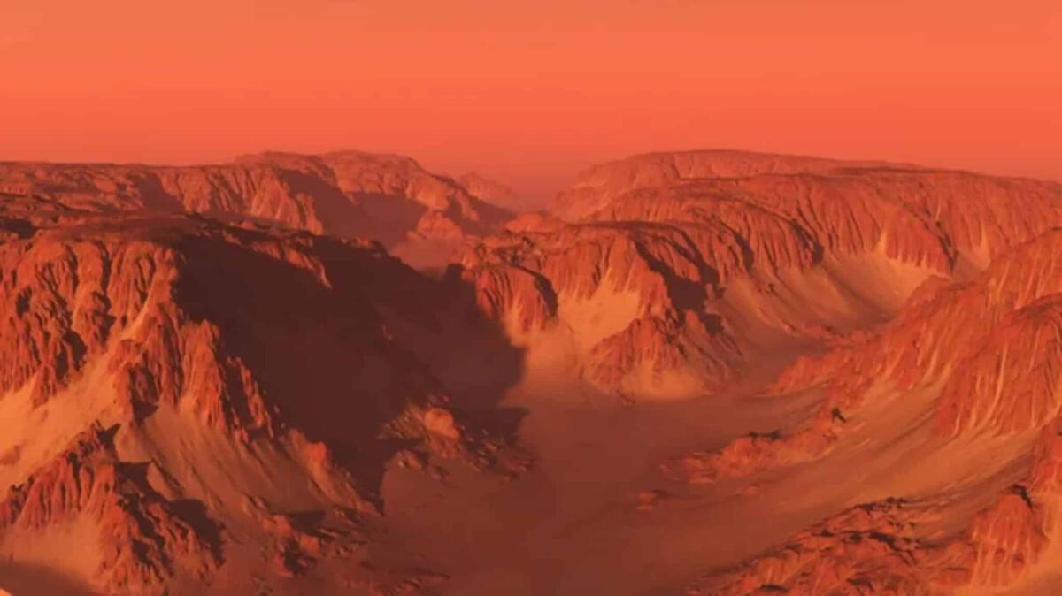 Mars Express, un volo virtuale su Marte sopra un immenso canyon - 