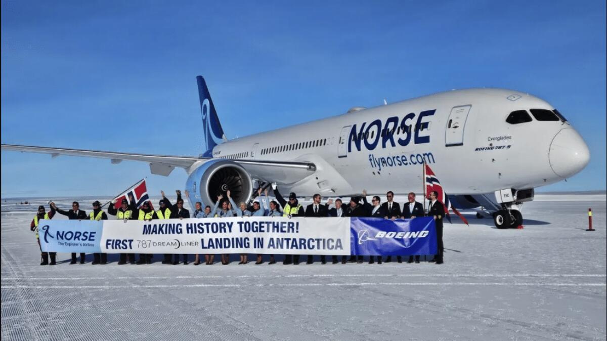 Per la prima volta nella storia un Boeing 787 Dreamliner atterra in Antartide - 