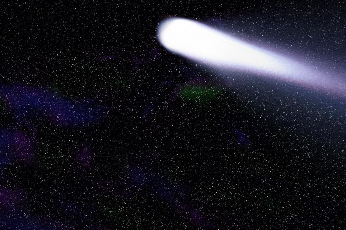 La cometa di Halley raggiunge l'afelio: la rivedremo intorno al 2061 - blue comet on the space with colorful nebula