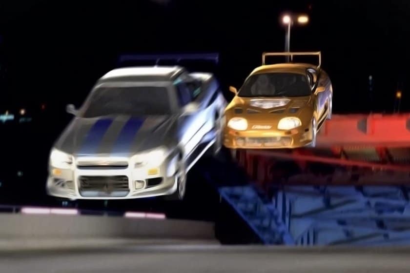 Il salto della Skyline e della Supra