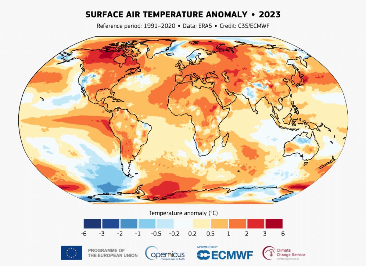 Copernicus: il 2023 è stato l'anno più caldo mai registrato - 