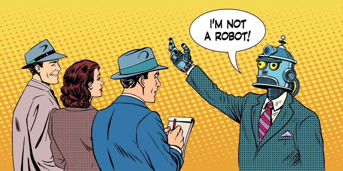 AI Act: il Parlamento Europeo approva la prima legge sull'Intelligenza Artificiale - robot presidential candidate gives interview pop art retro style. Lies in politics. Political candidate. Technology and progress.