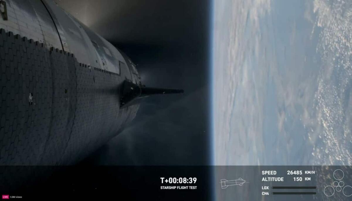 La navicella Starship raggiunge per la prima volta lo spazio a velocità orbitale - 