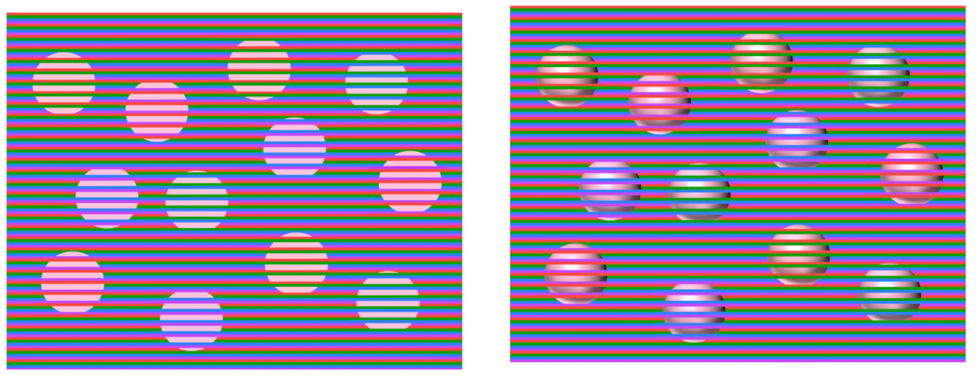 Le sfere in quest'immagine sono tutte dello stesso colore