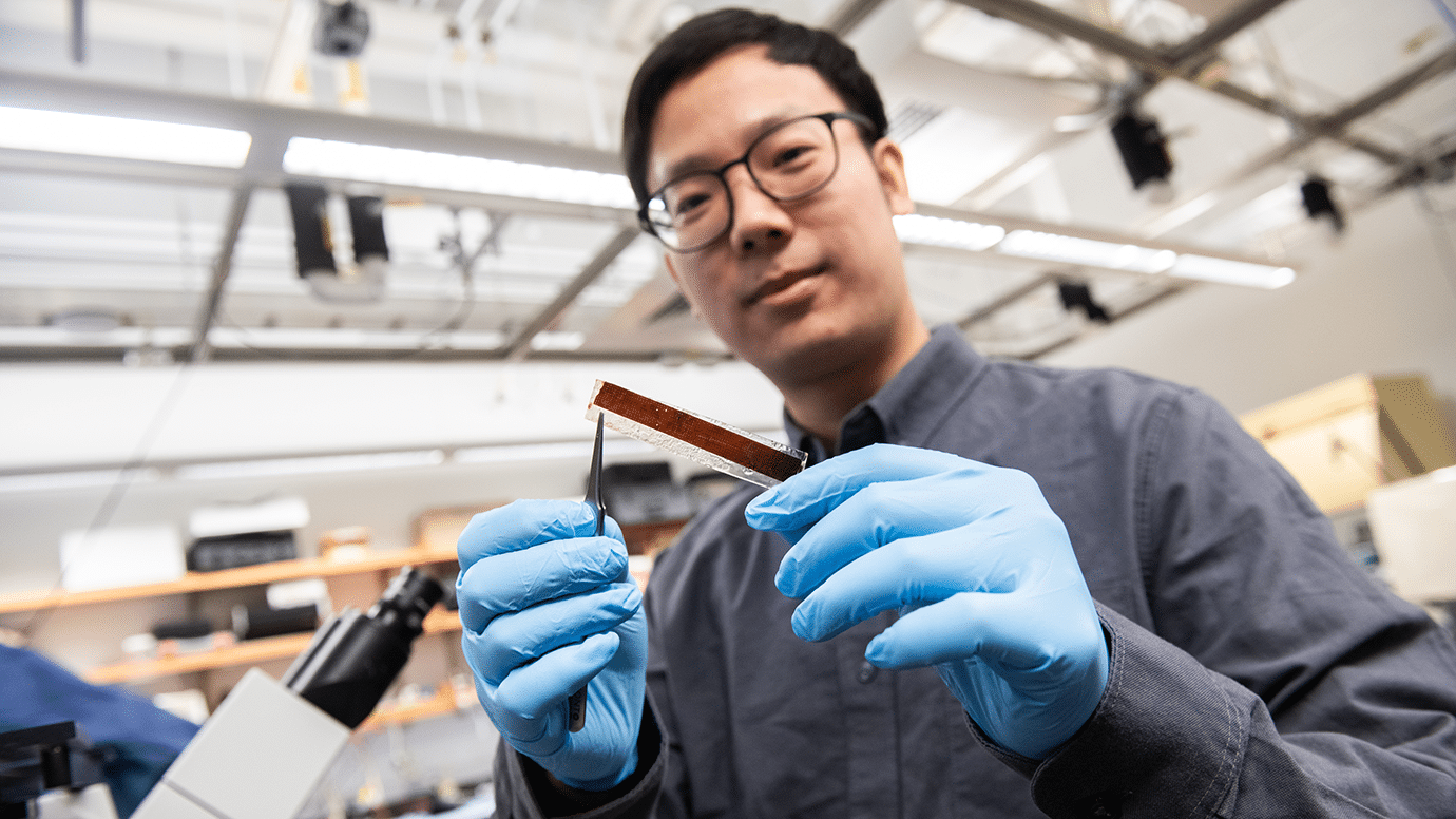 ll ricercatore dell'Università di Chicago, Pengju Li, con il prototipo del pacemaker realizzato - Credits: University of Chicago