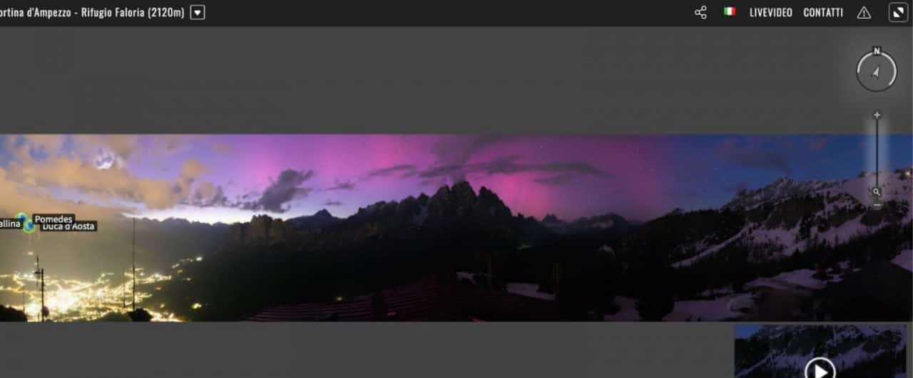 Cortina d'Ampezzo. Fonte: Live Rifugio Faloria via ULTIM'ORA 24 (Canale Telegram)