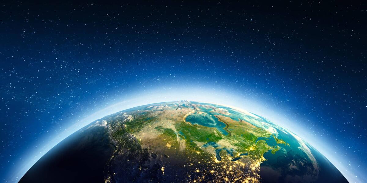 Il clima terrestre potrebbe essere stato modificato 2-3 milioni di anni fa da una nube interstellare - North America from space. Elements of this image furnished by NASA. 3d rendering