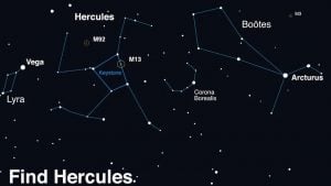 come trovare Ercole e la "Corona Boreale" nel cielo notturno (NASA) - www.aerospacecue.it