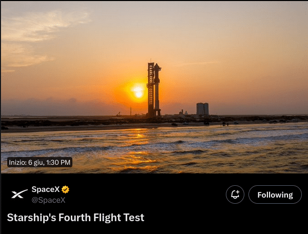 Il 6 giugno 2024, SpaceX è pronta a lanciare il quarto volo di prova della sua navicella Starship, con grandi aspettative da parte di esperti, appassionati e la NASA