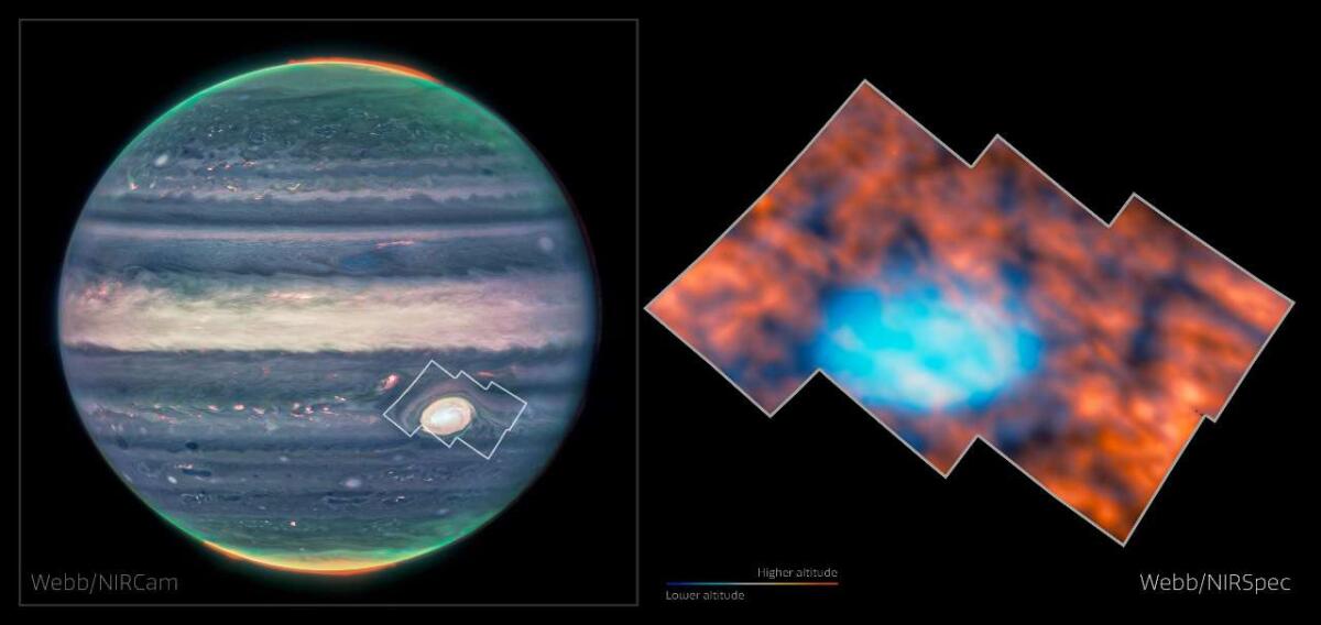 Sull'atmosfera di Giove sono state scoperte delle onde di gravità: è la prima volta - Atmosfera di Giove intorno alla Grande Macchia Rossa - www.aerospacecue.it