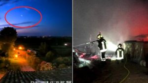 Incendio e bolide in cielo (Cesena Today foto) - www.aerospacecue.it