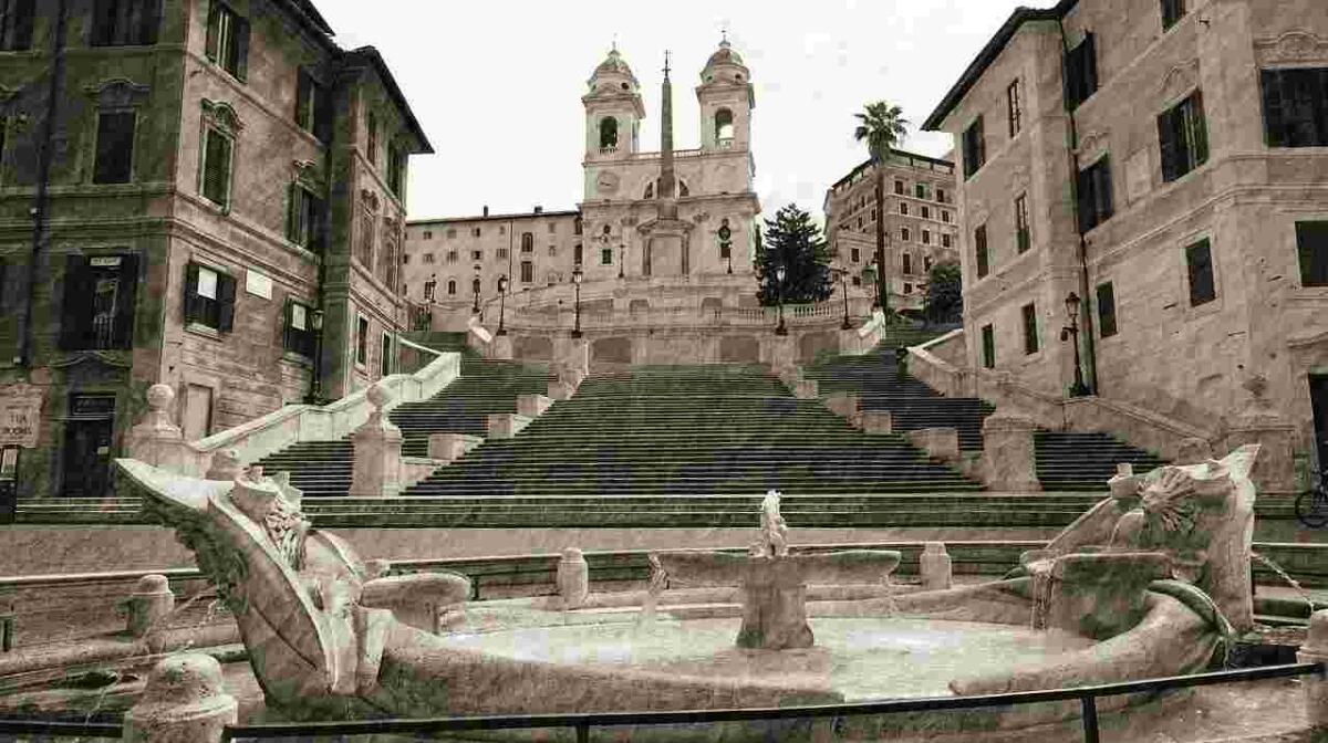 La Francia ha rivendicato la scalinata di Trinità dei Monti a Roma - Foto in bianco e nero di Trinita dei Monti (Pixabay FOTO) - www.buildingcue.it