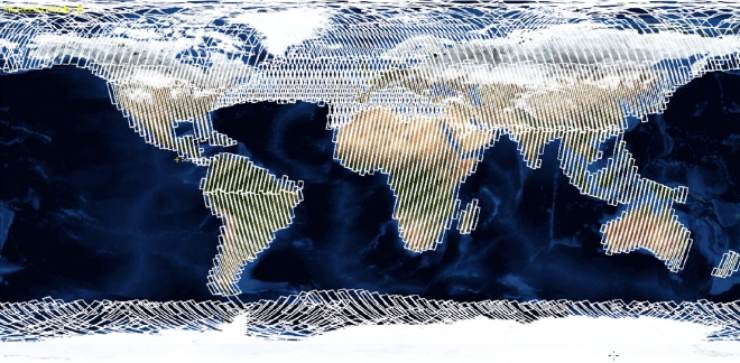 Copertura della costellazione di satelliti Snetinel-1 (Copernicus foto) - www.aerospacecue.it