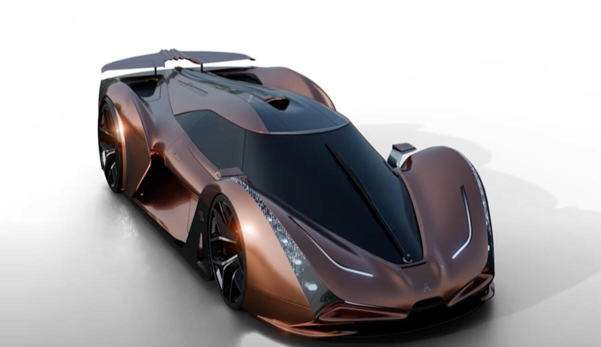 Ararkis Sandstorm: da 0 a 100 in 1,5 secondi... ed è elettrica! - Ararkis Sandstorm Hypercar dall'alto (screenshot Cool Ideas/YouTube Foto) - www.vehiclecue.it