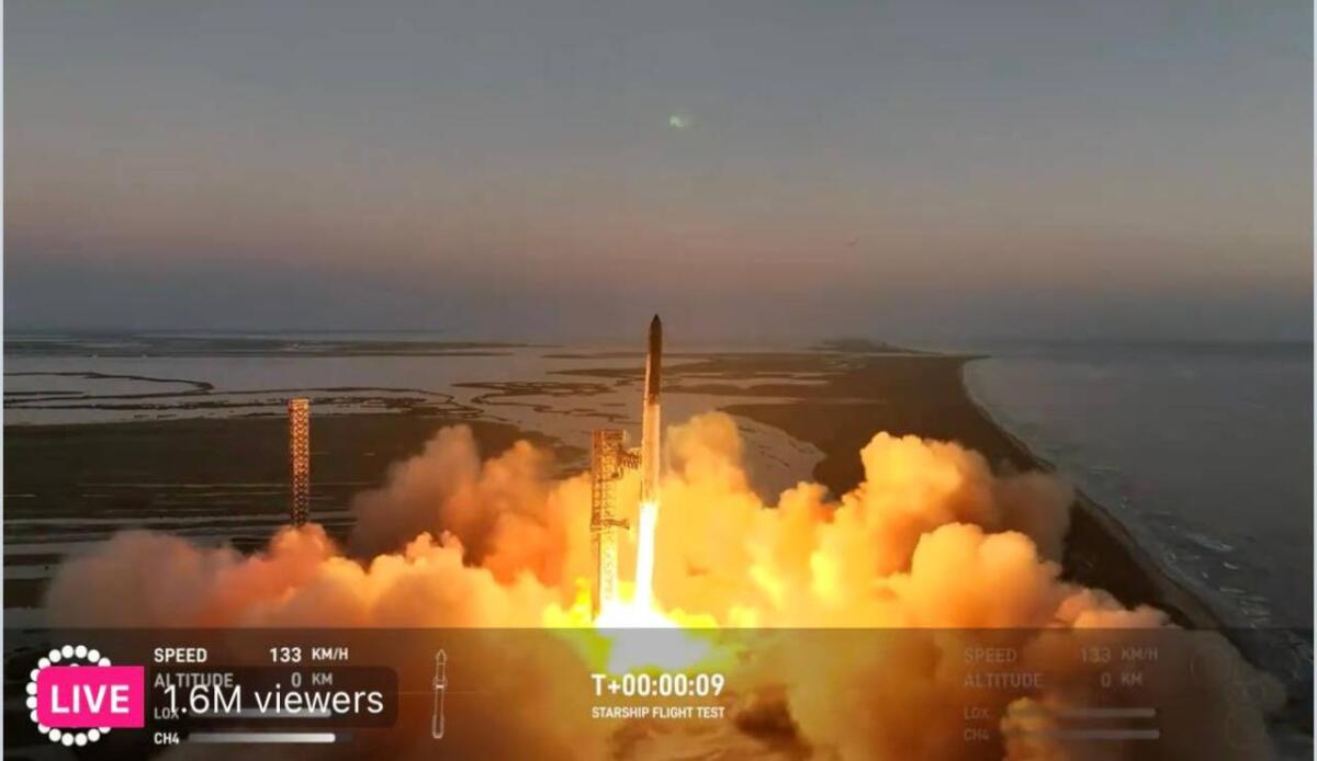 Quinto test di volo di Starship e Super Heavy: il lancio è stato un successo - Lancio in diretta